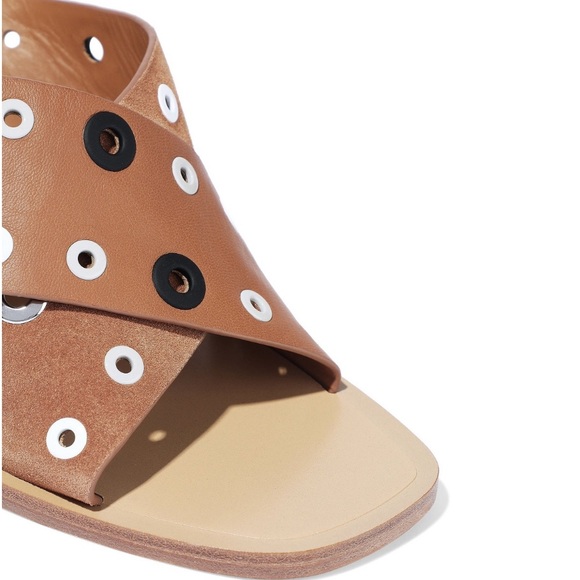 Rag & Bone eyelet-embellished leather/suede mules - Picture 4 of 4